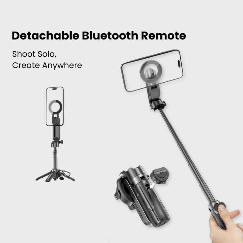 Magwink P15 Mini Grip Quadripod – MagSafe-Compatible Phone Tripod & Selfie Stick