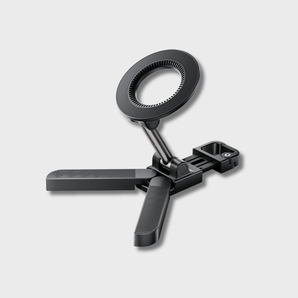 A11 MagSafe Phone Mount – Portable 360° Adjustable Magnetic Stand with Carabiner Clip & Stable Tripod Base